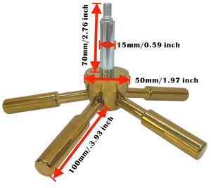 Modern 5-Spoke Gold Vault <strong>Door</strong> Handle with Euro Profile Cylinder Lock Escutcheon for Gun Safes by Mosler and Other Mosler Safes - Product Image 4