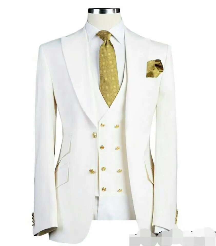 Factory Direct Sales Business 3 Pieces Suits Groomsmen Men'S Suits & Blazer Vest Wedding Suit For Men Grooms