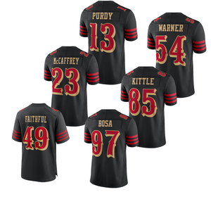 Camiseta Deportiva Bordada de los San Francisco 49ers con los Números 13 de Purdy, 16 de Montana, <span class=keywords><strong>49</strong></span> de Faithful, 54 de Waner, 85 de Kittle y 97 de Bosa - Product Image 1