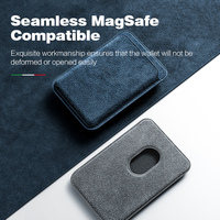 Dompet iPhone Alcantara dengan Tempat Kartu Magnetik Suede Mewah