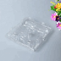 Boîtes d'emballage jetables à charnière en plastique transparent écologique pour tarte aux œufs et beignet/gâteau 4-Pack 'To Go' Design