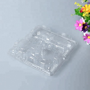 Thân Thiện Với Môi Rõ Ràng Nhựa Bản Lề Dùng Một Lần Trứng Tart Và Donut/Bánh Bao Bì Hộp 4-Pack 'Để Go' Thiết Kế - Product Image 4