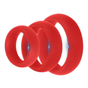3 pezzi anello di ritardo in Silicone a lunga durata con glande in essenza solida ostruzione anello di blocco del sesso anelli pene passionali maschili - Product Image 3