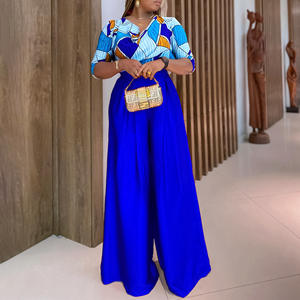 D3279 Dernières tendances en matière de tenues chics pour femmes, ensemble chemise à manches courtes imprimée et pantalon large à jambes larges, ensemble deux pièces, vêtements pour femmes - Product Image 5