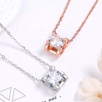 NORELLE kalung liontin bulat Moissanite wanita, 1 karat S925 perak murni perhiasan halus untuk wanita kalung hadiah ulang tahun