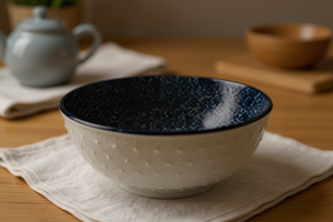 Tazón de copo de nieve de 4.5 pulgadas, de cerámica hecha a mano, con acabado bajo esmalte, para servir comida en fiestas. - Product Image 2