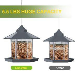 ที่ให้อาหารนกป่ารูปทรงหกเหลี่ยมสำหรับแขวนกลางแจ้ง Petdom Garden Yard - Product Image 2