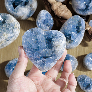 Vente en gros de cristal naturel de Célestine brute, pierre de guérison, cluster de Célestite bleue, géode brute pour <span class=keywords><strong>la</strong></span> méditation - Product Image 4