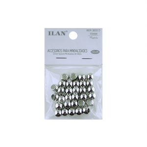 Perline Metalliche Ilan 10mm con Foro Grande in Argento per Creazione di Gioielli e Artigianato - Product Image 2