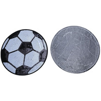 Décorations brodées 3D écologiques à thème football dessin animé, patchs en tissu, autocollants à paillettes pour vêtements de sport, fleurs et cœurs