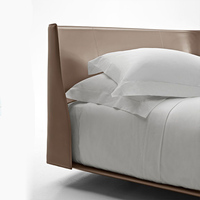Lit en cuir souple de luxe minimaliste nordique, taille king, réglable, mobilier moderne pour chambre principale, marque HY, modèle B10