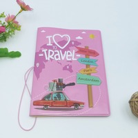 Dompet Travel PVC multifungsi, kartun lucu, dompet paspor, pelindung kartu kredit, pemegang dokumen tiket paspor