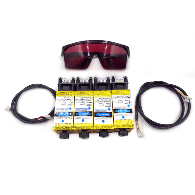 15000MW Diode Laser Module TTL PMW Mix Control 405NM 450NM Blue Purple Laser with Goggles Wires for Laser Engraving Machine