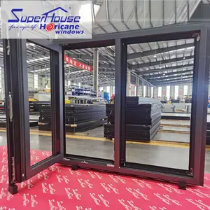 Superhouse NFRC Windows And Door Certified High Energy Saving Aluminum With Double And Triple Glass Swing Graphic Design Modern