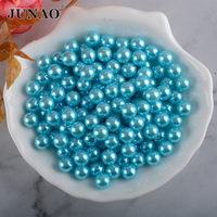 JUNAO Vente en gros de perles en plastique de 4 mm à 20 mm, 27 couleurs, perles rondes sans trou, perles en vrac pour accessoires vestimentaires