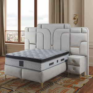 Letti in legno in stile europeo Hotel Villa progetti personalizzabili King size materasso imbottito Base di stoccaggio Oem - Product Image 2