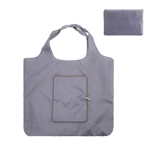 Bolso de mano plegable RPET de nailon reutilizable ecológico personalizado, bolso de compras portátil con patrón de letras para uso en supermercado - Product Image 3
