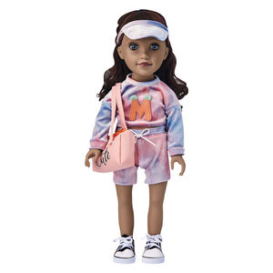 Mode 18 pouces mignon <span class=keywords><strong>noir</strong></span> poupées peluche ensemble pour filles bébé jouer jouet avec accessoires - Product Image 1