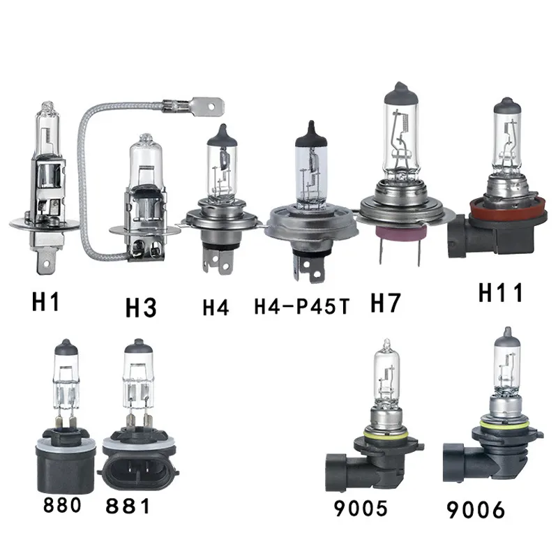 Roadsun-lámpara halógena para faro de coche, bombilla halógena superbrillante de larga vida, H1, H3, H4, H11, 9005, 9006, 880, 881, H7, 12V, 55W