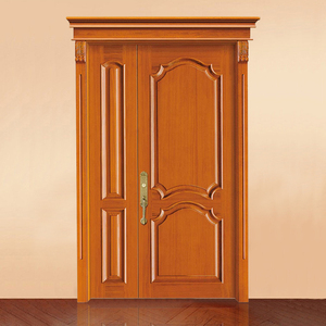 Puerta de madera maciza de caoba hecha a medida, diseño de Casa de doble puerta <span class=keywords><strong>desigual</strong></span>, entrada frontal exterior, madre e hijo - Product Image 5