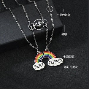 Sveglio creativo Collana Cuciture Arcobaleno <span class=keywords><strong>Lettere</strong></span> Buon Amico Coppia Collana del Magnete - Product Image 2