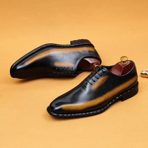 Handmade sewing Oxford <b>shoes</b> for men - Business formal wear - British retro - Stylish versatile - Wedding <b>shoes</b> - Product Image 4