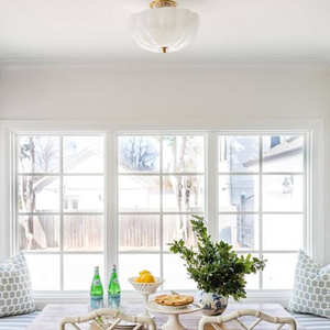 Lámpara de Araña de Estilo Nórdico para Restaurante, Diseño Minimalista Americano, Forma de Tazón, Cristal, Semiempotrada - Product Image 6