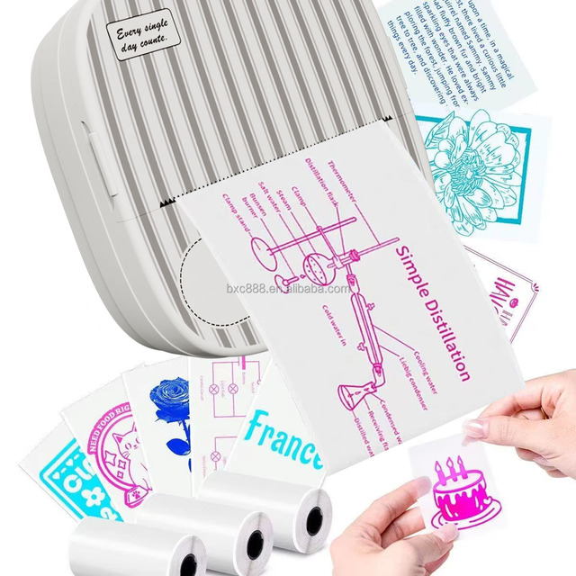 TikTok Mini Thermal Pocket Printer with for Wireless QR Code 1000mAh Battery 58mm Paper Rolls
