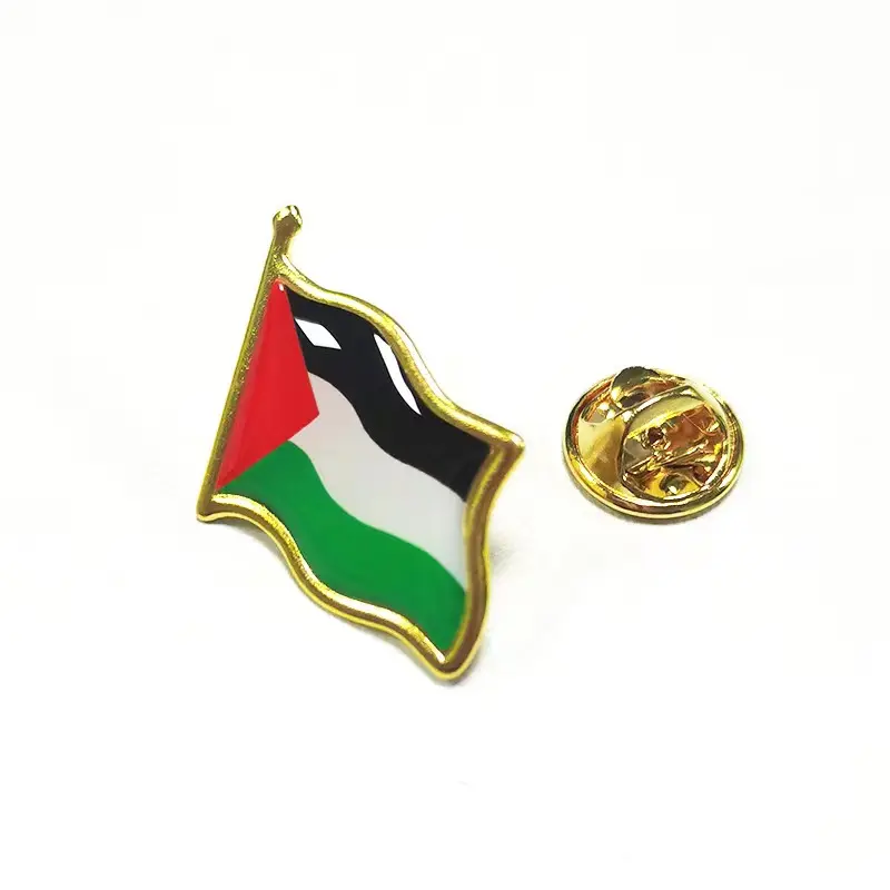 Entrega rápida Stock Alloy Metal Palestina Bandeira Pin Badge para Chapéu Roupas Mochila