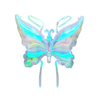 Ballons en forme d'ailes de papillon transparents lumineux à LED colorés, décoration de fête d'anniversaire pour filles, jouet
