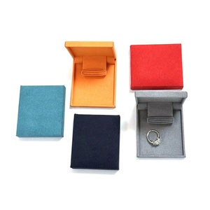 Square Plastic-coated Velvet <b>Ring</b> Box Gold Jewelry <b>Jade</b> Gift Box Necklace Bracelet Chain Jewelry Packaging Box - Product Image 3