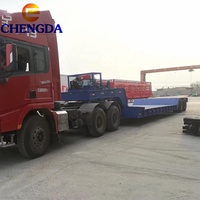 Semi-remorque à plateau surbaissé à 2 essieux et 4 roues