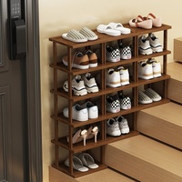 Meuble de rangement moderne pour chaussures, style marche, étroit, grande capacité, pour entrée, armoire à chaussures en bambou