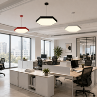 Luminaire suspendu LED hexagonal moderne à hauteur réglable pour usage scolaire