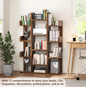 Étagère de rangement en bois massif à 13 compartiments, organisateur polyvalent, présentoir pour loisirs créatifs, pour la maison, le bureau, le commerce de détail, boîte en bois - Product Image 3