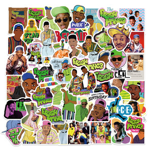 ZY1036C 50/PCS Autocollants The Fresh Prince of <span class=keywords><strong>Bel</strong></span>-<span class=keywords><strong>Air</strong></span> pour bagages, guitare, voiture, skateboard, vélo, PVC imperméable, décor, autocollants de dessin animé - Product Image 4