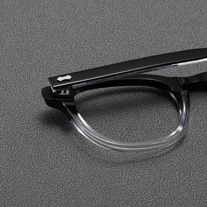 Round Full Rim Eyeglasses Solid Black Frame Resin Lens Anti-Uv Lightweight Unisex Adults Vision Correction Frames - Product Image 4