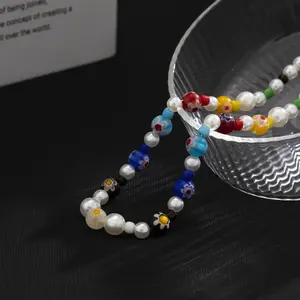 Винтажное модное Очаровательное ожерелье для мужчин и женщин, унисекс, Изысканные жемчужные разноцветные бусины ручной работы, ожерелье-чокер с бусинами