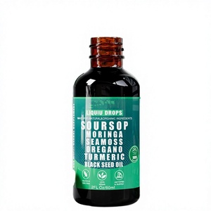 Gotas Líquidas Orales de Guanábana con Musgo Marino, Moringa, Cúrcuma, Aceite de Semilla Negra, Orégano, Ashwagandha, Suplemento para el Apoyo Inmunológico - Product Image 4
