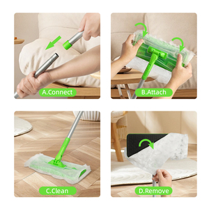 Mopa desechable para pisos, mopa plana con mango ajustable, mopa ligera para <span class=keywords><strong>limpieza</strong></span> de pisos, adecuada para paños de microfibra, <span class=keywords><strong>limpieza</strong></span> del hogar - Product Image 3