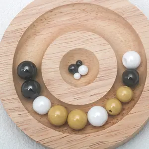 Zirconia ceramic half hole through round bead earrings, necklace, bracelet, DIY space porcelain jewelry accessory materials