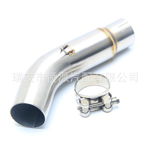 Adaptador de codo de acero inoxidable de 51 mm para tubo de escape de motocicleta Suzuki GSR750, sección central con abrazadera incluida - Product Image 2