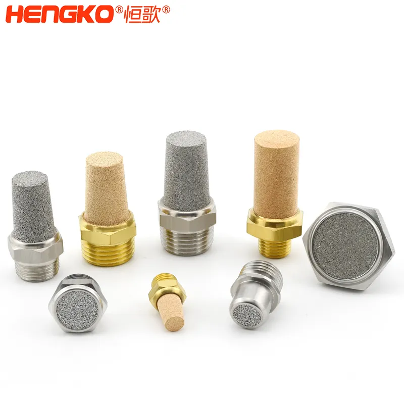 HENGKO 304 sinterizzato 316L in acciaio inox bronzo ottone silenziatore pneumatico silenziatore per industria sistema di scarico