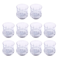 Gobelets lumineux LED en verre facetté de 7 oz, multicolores RGB, pour mariage, fête, bar, clubbing, anniversaire, événement