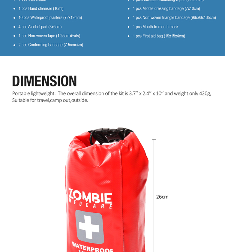 product-750-840 multi-functional eva potable emergency medical bag waterproof first aid kit