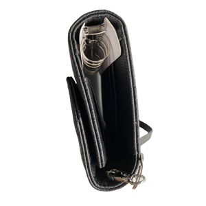 Portefeuille A6 en cuir PU matelassé noir avec 6 anneaux, dragonne, emplacements pour cartes et poche zippée pour l'organisation budgétaire et l'usage quotidien - Product Image 6