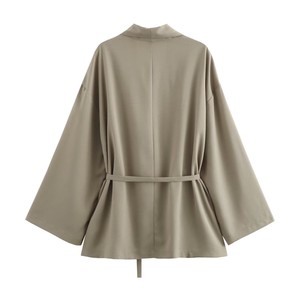 <span class=keywords><strong>Ensemble</strong></span> deux pièces <span class=keywords><strong>chic</strong></span> bohème décontracté pour <span class=keywords><strong>femme</strong></span> : haut kimono texturé croisé et <span class=keywords><strong>pantalon</strong></span> large – Collection été 2026 - Product Image 3