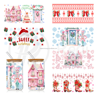 Diseños de dibujos animados personalizados UV para DTF Cup Wraps Transfers 20oz 16oz Transferencia de calor Etiqueta impermeable para tazas Vasos