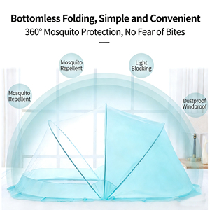 Moustiquaire <span class=keywords><strong>de</strong></span> <span class=keywords><strong>lit</strong></span> bébé pliable et portable en maille tissée 200TC respirante anti-insectes 100% polyester toutes saisons style moderne - Product Image 3