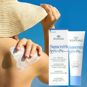 OEM Oily Skin care Sun Screen Cream Spf 50 Private Label Korean Sunscreen Organic Facial Whitening UV Sunblock Cream